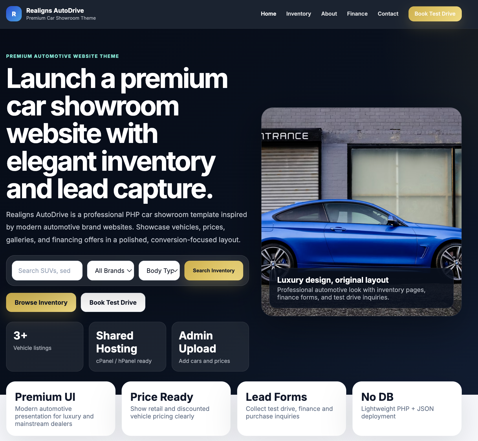 Realigns AutoDrive Premium Car Showroom Theme